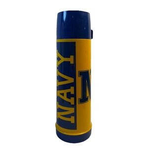 Vintage  Navy College football Thermos 14" Naval Academy Blue Yellow